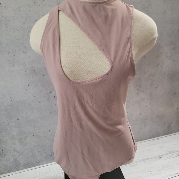 Free People Tops - Free People Pink Cut Out Tank Bodysuit
